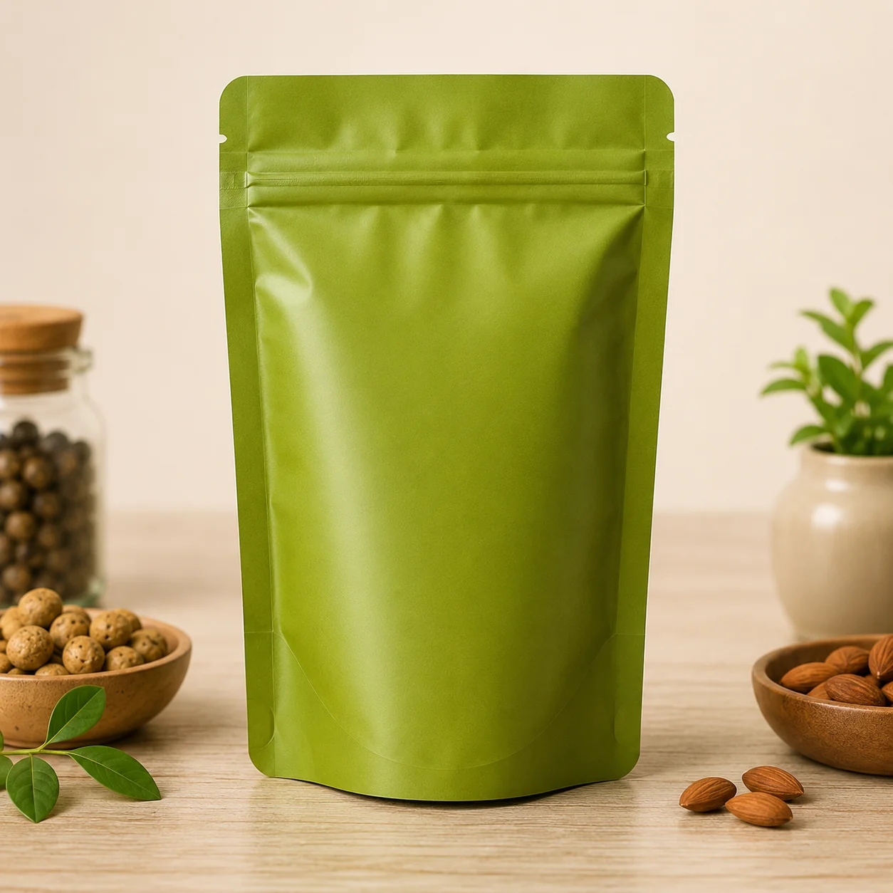 Color Laminated (PP) Stand-Up Zipper Pouch without Window